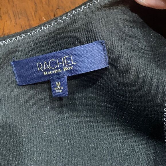 NEW Rachel Roy Midi Sheath Dress Black Sleeveless Contrast Stitching Sz M - Picture 13 of 16